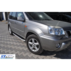 Купить Боковые пороги RedLine Black (2 шт, алюм.) для Nissan X-trail T30 2002-2007 гг