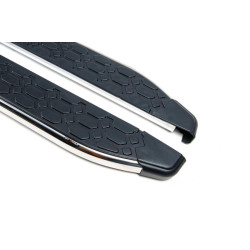 Купити Бокові пороги BlackLine (2 шт., алюміній) Максі база для Volkswagen Caddy 2004-2010 рр