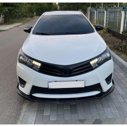 Купити Накладка на передній бампер ЛИП (чорна) для Toyota Corolla 2013-2019 рр