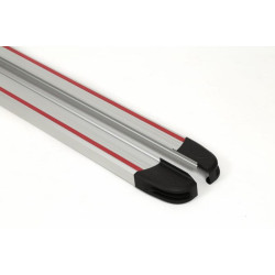 Купить Боковые пороги Maya Red-Grey (2 шт., алюминий) для Volkswagen Amarok 2010-2022 гг