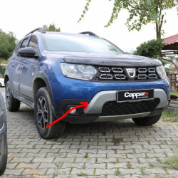 Купить Накладка на передний бампер верхняя(ABS, серая) для Renault Duster 2018-2024 гг