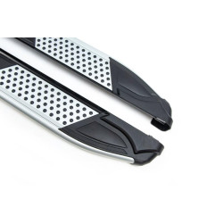 Купить Боковые пороги Mevsim Grey (2 шт., алюминий) для Ford Kuga 2008-2013 гг