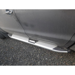 Купити Бокові пороги Mevsim Grey (2 шт., Алюміній) для Volkswagen Amarok 2010-2022 рр