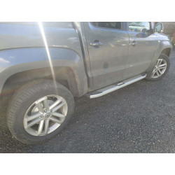 Купити Бокові пороги Mevsim Grey (2 шт., Алюміній) для Volkswagen Amarok 2010-2022 рр