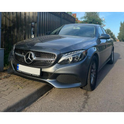 Купити Передня решітка Diamond Silver (для Avantgarde/AMG-Line/C43 AMG) 2014-2018, з камерою для Mercedes C-сlass W205 рр