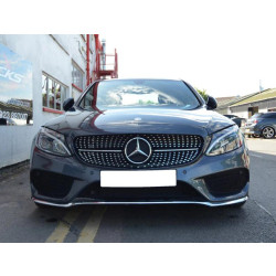 Купити Передня решітка Diamond Silver (для Avantgarde/AMG-Line/C43 AMG) 2018-2025, без камери для Mercedes C-сlass W205 рр