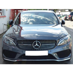 Купити Передня решітка Diamond Silver (для Avantgarde/AMG-Line/C43 AMG) 2018-2025, без камери для Mercedes C-сlass W205 рр