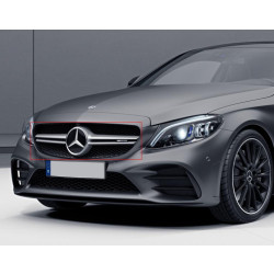 Купити Передня решітка AMG Silver (для Avantgarde/AMG-Line/C43 AMG) 2018-2025, без камери для Mercedes C-сlass W205 рр