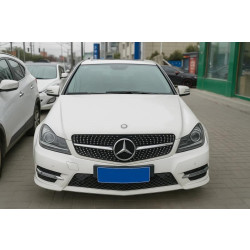 Купить Передняя решетка Diamond Silver для Mercedes C-class W204 2007-2015 гг
