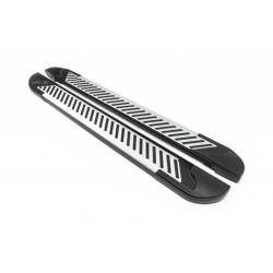 Купити Бокові пороги Line (2 шт., Алюміній) для Jeep Cherokee/Liberty 2007-2013 рр