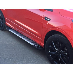 Купить Боковые пороги Line (2 шт., алюминий) С черной листвой на дверях для Ford Kuga/Escape 2013-2019 гг