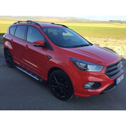 Купить Боковые пороги Sunrise (2 шт., алюминий) С окрашенной листвой на дверях для Ford Kuga/Escape 2013-2019 гг