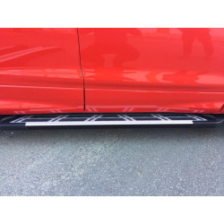 Купить Боковые пороги Sunrise (2 шт., алюминий) С черной листвой на дверях для Ford Kuga/Escape 2013-2019 гг