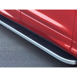 Купити Бокові пороги Tayga Grey (2 шт., Алюміній) З чорним листям на дверях для Ford Kuga/Escape 2013-2019 рр