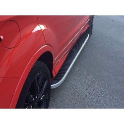 Купити Бокові пороги Tayga Grey (2 шт., Алюміній) З пофарбованим листям на дверях для Ford Kuga/Escape 2013-2019 рр