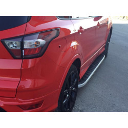 Купити Бокові пороги Tayga Grey (2 шт., Алюміній) З пофарбованим листям на дверях для Ford Kuga/Escape 2013-2019 рр