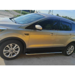 Купити Бокові пороги Maydos V2 (2 шт., Алюміній -2025 нерж) З пофарбованим листям на дверях для Ford Kuga/Escape 2013-2019 рр