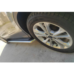 Купити Бокові пороги Maydos V2 (2 шт., Алюміній -2025 нерж) З пофарбованим листям на дверях для Ford Kuga/Escape 2013-2019 рр