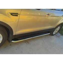 Купити Бокові пороги Maydos V2 (2 шт., Алюміній -2025 нерж) З пофарбованим листям на дверях для Ford Kuga/Escape 2013-2019 рр