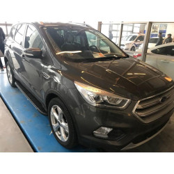 Купить Боковые пороги Bosphorus Grey (2 шт., алюминий) С черной листвой на дверях для Ford Kuga/Escape 2013-2019 гг