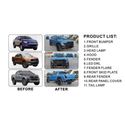 Купити Комплект обвісів (дизайн F150 Raptor 2015-2020) для Ford Ranger рр