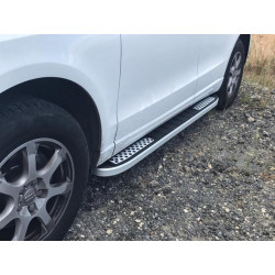 Купить Боковые пороги Tayga V2 (2 шт., алюминий) Длинная база для Fiat Doblo III 2023- гг