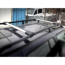 Купить Перемычки на обычные рейлинги без ключа Can V1 (2 шт) до 105 см, Серые для Volkswagen Tiguan 2016-2023 гг