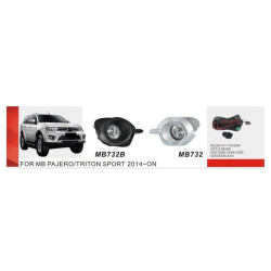 Купить Противотуманки 2015-2019 (2 шт, галоген) для Mitsubishi Pajero Sport 2015- гг