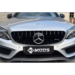 Купити Передня решітка Panamericana GT Black (для Avantgarde/AMG-Line/C43 AMG) 2014-2021, без камери для Mercedes C-сlass W205 рр