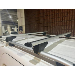 Купить Багажник (поперечины) на обычные рейлинги под ключ Wizard V1 (2 шт) 115 см, Серый для Volkswagen Touran 2010-2015 гг