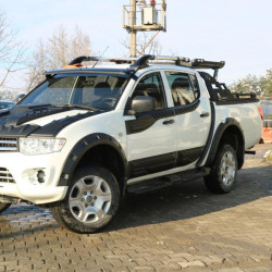Купить Верхние молдинги дверей (4 шт, ABS) для Mitsubishi L200 2006-2015 гг