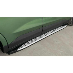 Купити Бокові пороги Shining V1 (2 шт., Алюміній) для Ford Courier 2023- рр