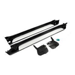 Купити Бокові пороги GX-style (2 шт., алюміній) Чорний колір (чорна підніжка) для Toyota Land Cruiser Prado 150