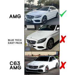 Купити Накладка на передній бампер DPT V1 (2014-2018, тільки для AMG-Line, чорний глянець) для Mercedes C-сlass W205 рр