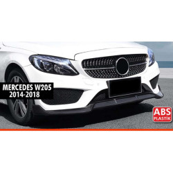 Купити Накладка на передній бампер DPT V1 (2014-2018, тільки для AMG-Line, чорний глянець) для Mercedes C-сlass W205 рр