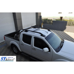 Купить Рейлинги с перемычками (2 шт, Черные) Черные для Nissan Navara/NP300 2016- гг