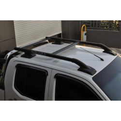 Купить Рейлинги с перемычками (2 шт, Черные) Черные для Nissan Navara/NP300 2016- гг