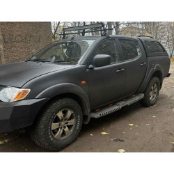 Купить Боковые пороги Dakar V2 с LED (2019-2025, 2 шт, металл) для Mitsubishi L200