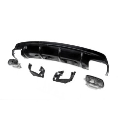 Купить Задний диффузор Black (дизайн CLA45 с насадками) для Mercedes CLA C117 2013-2019 гг