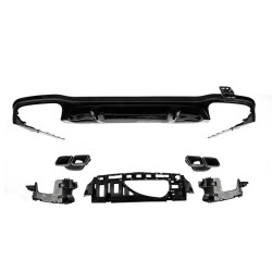 Купить Задний диффузор с насадками Black (для AMG/AMG-Line, Дизайн E63 2016-2020) для Mercedes E-сlass W213