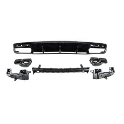 Купить Задний диффузор с насадками Black (2018-2020, Дизайн S-COUPE63) для Mercedes S-class C217 Coupe