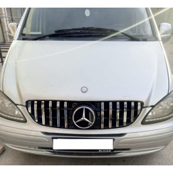 Купити Передня решітка 2004-2010 рр. GT Panamericana Chrome Eco для Mercedes Vito W639 рр