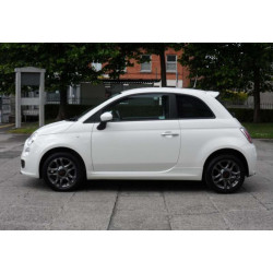 Купити Бокові пороги DPT (чорний глянець) для Fiat 500/500L