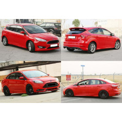 Купити Бокові пороги DPT (SD, 2015-2017, чорний глянець) для Ford Focus III рр