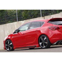 Купити Бокові пороги DPT V-2 (чорний глянець) для Opel Astra J 2009-2015 рр