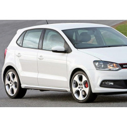 Купити Бокові пороги DPT V-2 (чорний глянець) для Volkswagen Polo 2010-2017 рр