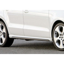 Купити Бокові пороги DPT V-2 (чорний глянець) для Volkswagen Polo 2010-2017 рр