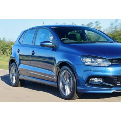 Купити Бокові пороги DPT V-3 (чорний глянець) для Volkswagen Polo 2010-2017 рр