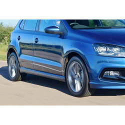 Купити Бокові пороги DPT V-3 (чорний глянець) для Volkswagen Polo 2010-2017 рр