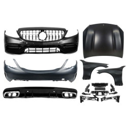 Купить Комплект обвесов с капотом и крыльями (C63 AMG). для Mercedes C-сlass W205 2014-2021 гг